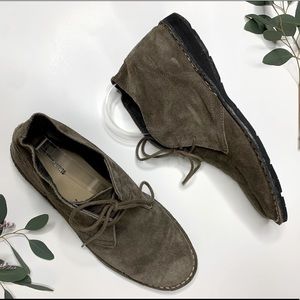 Merona Leather Suede like Gray Lace Shoes Size 11